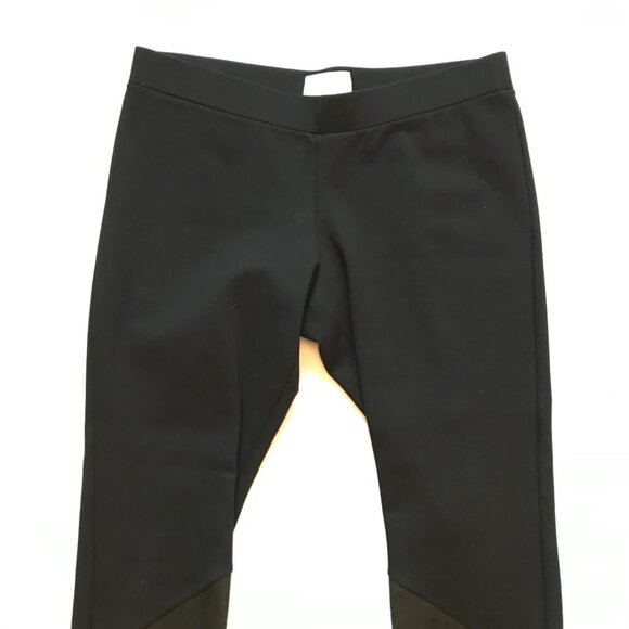 Charlotte Brody Leather Panel Leggings Pants Womens 10 Black Stretch Skinny - Picture 2 of 9